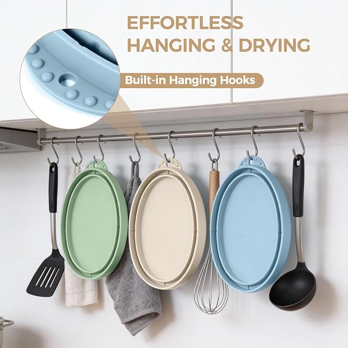 Forenee 5Qt Collapsible Silicone Liners for KitchenAid Tilt-Head Mixers | 3Pack Bowl Insert Aid Set with Lids, No More Mixer Bowls Needed for Easy Baking,Non-Stick Rubber Liner Bowls for KitchenAid