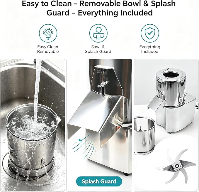 Electric Food Processor – Pasteles Machine & Vegetable Chopper, 550W 120kg/h Commercial Meat Grinder, Stainless Steel Heavy Duty for Restaurant Home Canteen, 110V