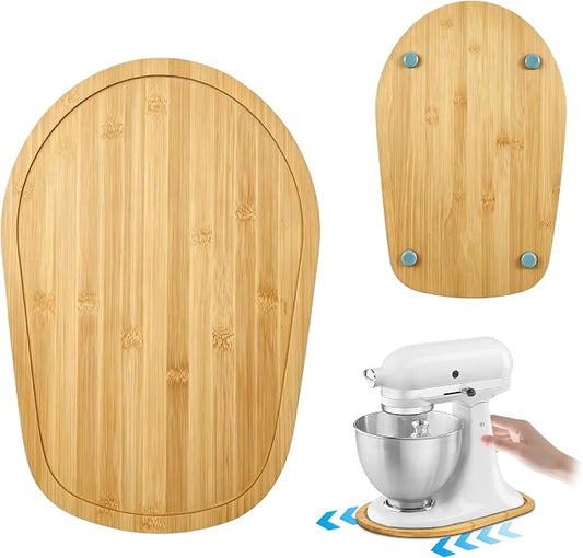 Mixer Slider Mat for KitchenAid 4.5-5 Qt Tilt Head Stand Mixers, Bamboo Moving Tray for Kitchenaid Artisan, Storage Organizer for Kitchen Countertop Accessories and Attachments (Bamboo, 4.5-5 Qt)