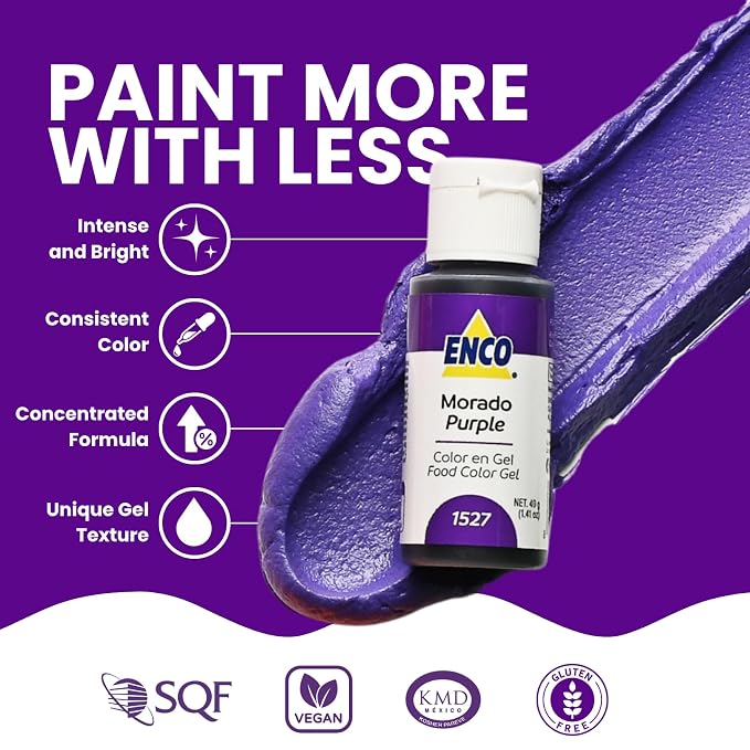 ENCO Food Coloring Gel Purple 1.41 oz (40g) Concentrated, Vegan