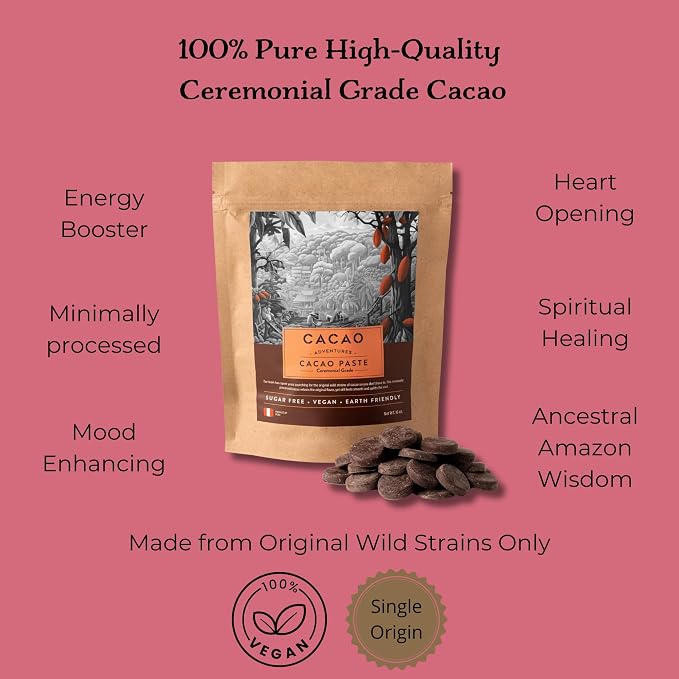 Cacao Adventures Ceremonial Cacao Coins, Tropical Desert Peru, 8 oz