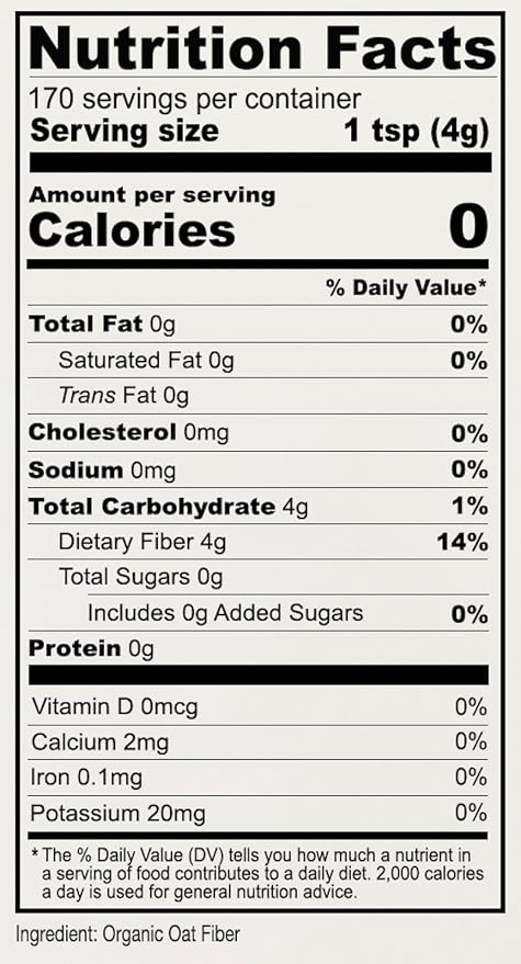 Anthony's Organic Oat Fiber, 1.5 lb, Gluten Free, Non GMO, Keto Friendly, Product of the USA (Pack of 2)