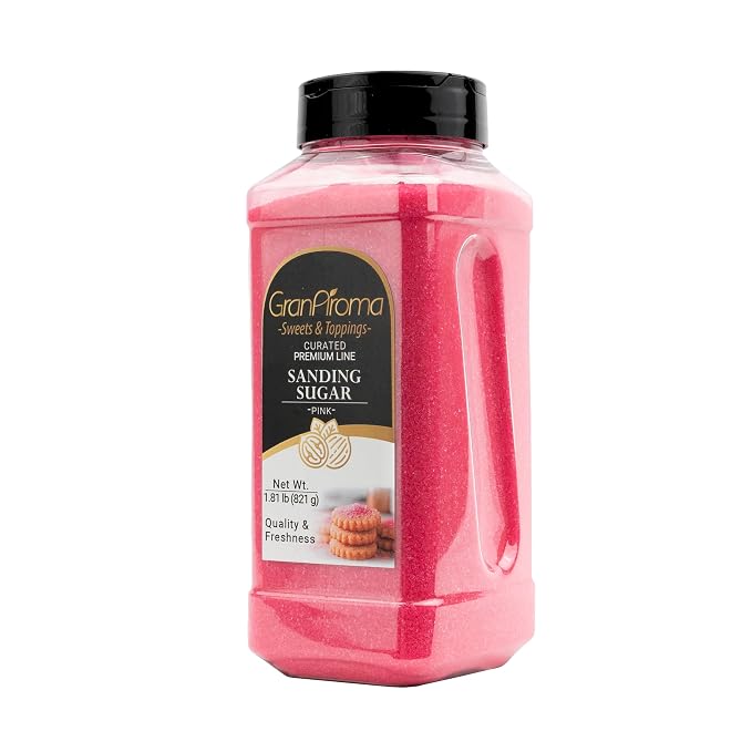 GranAroma Sanding Sugar, Decorative, Cookies & Sweets (Pink) (28 Ounce)