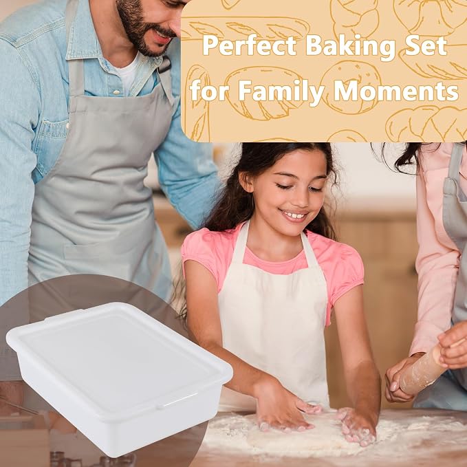 3 Pack Pizza Dough Proofing Box, Pizza Dough Container with Lids, BPA Free Food Storage Containers, Bread Proofing Box, White | Food Storage Containers with 13L Capacity, Bread Proofing Box, White