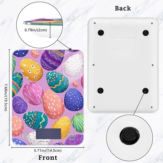 Food Scale Kitchen Scale for Baking Cooking Digital Food Weighing Measuring Scale Small Waterproof Electric Food Scale Colorful Cute Easter Eggs