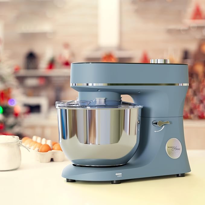 Magnavox Home, 6.3 qt Digital Touchscreen Stand Mixer, 11 Speeds, Blue