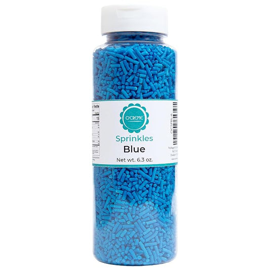 O’Creme Blue Sprinkles – 6.3oz for Cake Decorating – Kosher Pastel Sprinkles for Cupcakes, Cookies, Cakes, Ice Cream – Easy-Pour Jar