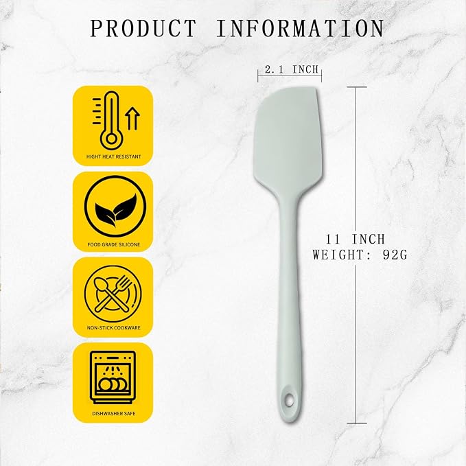2 PCS Silicone Spatula 11 Inches Heat Resistant,600°F Rubber Kitchen Spatula for Baking, Scraping, & Mixing - BPA Free Nonstick Cookware Safe Flexible Utensil for Cooking (2, Green)