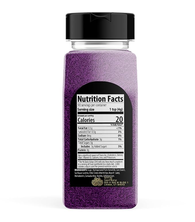 GranAroma Purple Sprinkles, 12.8 oz, Decorative, Cakes & Cupcakes