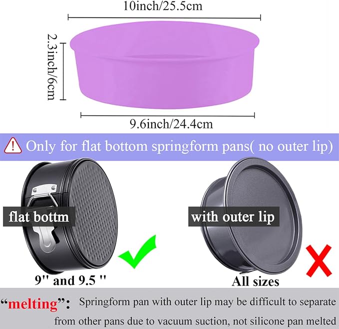 Silicone Cheesecake Pan Protector for 9 inch and 9.5 inch Round Springform Pan, Cheesecake Water Bath Protector,Baking Accessories Preventing Water Entry,10 inch