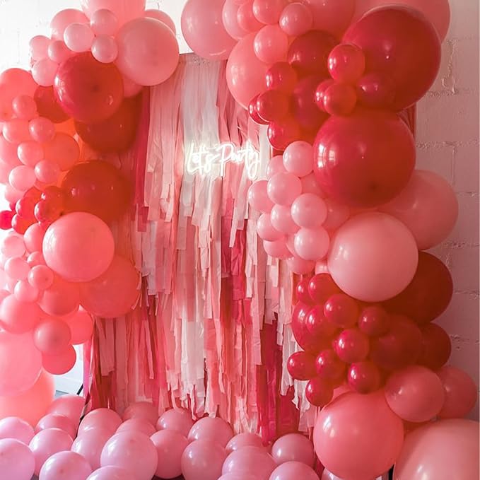 PartyWoo Coral Balloons 100pcs Different Sizes of 36 18 12 10 5 Inch Pastel Red Coral Pink Latex Balloon Arch Kit Garland for Wedding Anniversary Birthday Summer Themed Party Decorations Red-Q11