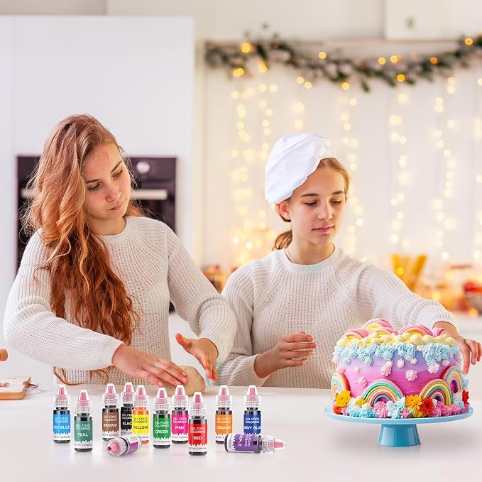 Gel Food Coloring 12 Colors Set for Cake Decorating,Cherrysea Edible Food Dye for Halloween Baking Royal Icing Cookie Supplies Gluten Free Food Grade Food Coloring Gel Kits, 0.25 Fl. Oz/Bottles