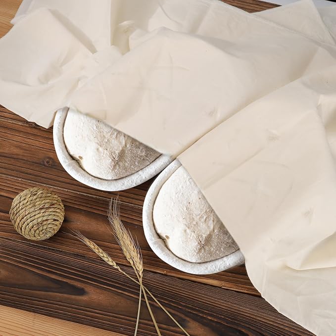 6Pcs 28"x28" Large Tea Towels for Sourdough Bread Baking - 100% Cotton Unbleached Reusable Flour Sack Towels, Proofing Cloth Supplies for Baguettes, Loaves, Ciabatta Dough Rising