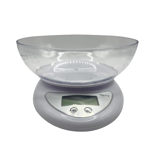 Weight Food Scale Smart Digital Kitchen Scale with Detachable Bowl 5KG X 1g, Weight Grams and Ounces for Coffee, Baking, Cooking