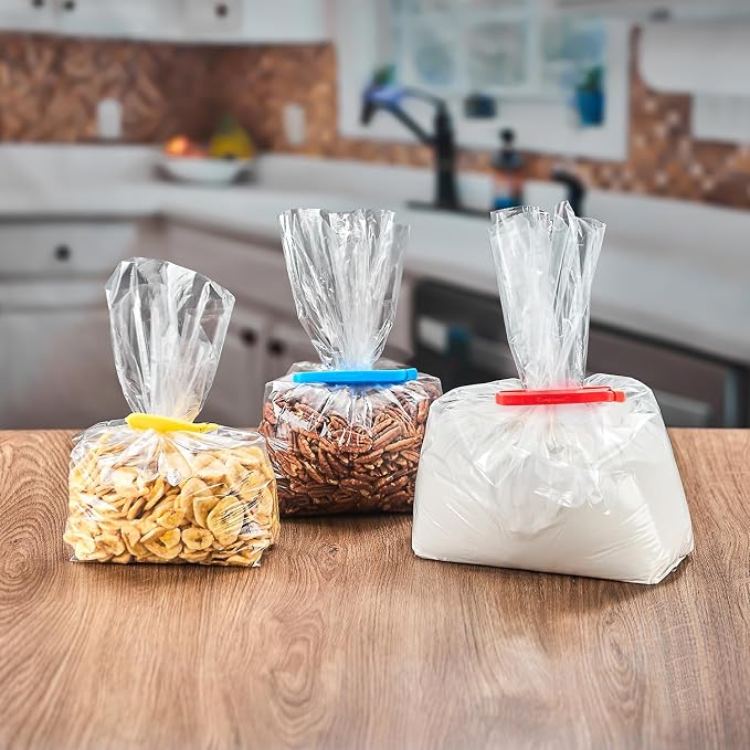 Keenpioneer Bag Sealing Clips 32 Pack 3 inch and 4 inch Multicolor | Small 22pcs, Medium 10pcs, Food Snack Storage, Piping Bags