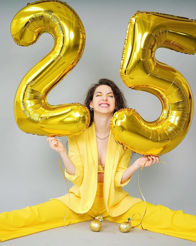 Gold Number 14 Balloon 40 inch, 14 Number Balloons, 14th Gold Birthday Decorations, 14 Year Old Girls Boys Golden Party Supplies