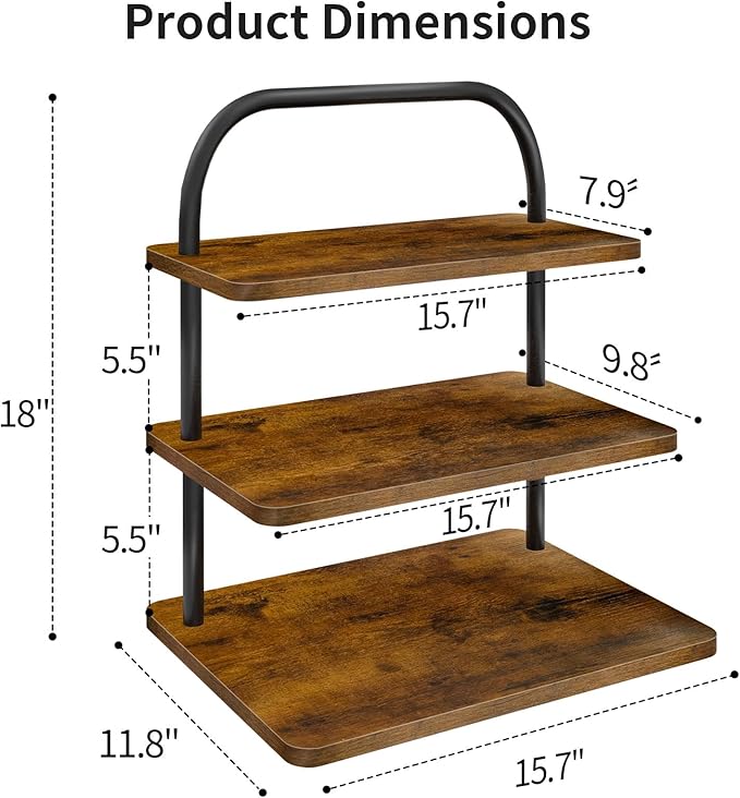 Cupcake Stand, 3 Tier Large Cupcake Stand Rustic Stepped Cupcake Display Stand Square Wood Dessert Table Display Set Cupcake Tower Tiered Tray Stand for Wedding Birthday Graduation