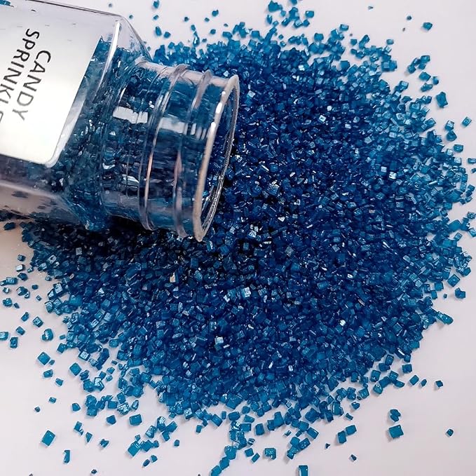 HeDeon&Rles Edible RoyalBlue Sanding Sugar Crystals for Baking 120g/4.23oz Patriotic Sanding Sugar Cake Cupcake Cookie Icing Top Birthday Wedding Independence Day Halloween Christmas Cake Decoration