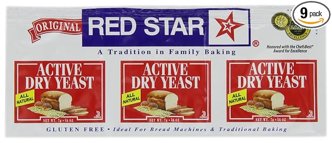 Red Star Dry Yeast 3 pack, Gluten Free,0.25 Ounce (Pack of 27)
