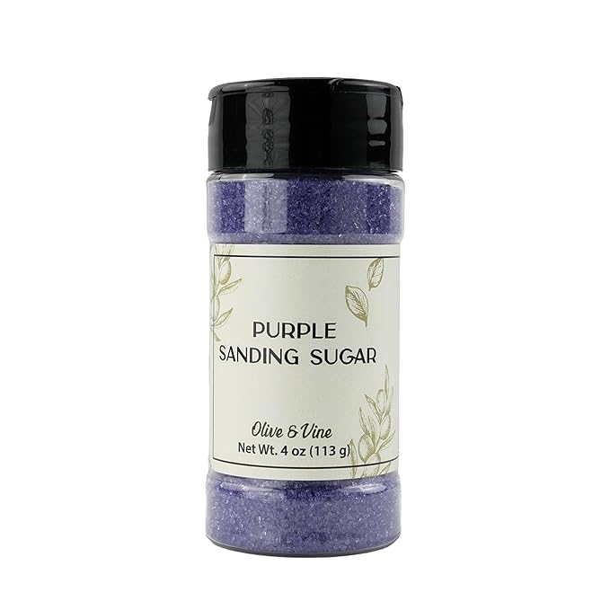 Olive & Vine Purple Sanding Sugar, Sweet Finish, For Baking & Decorating, Rich Tradition, Authentic Taste, For Global Recipes (4 Ounce)