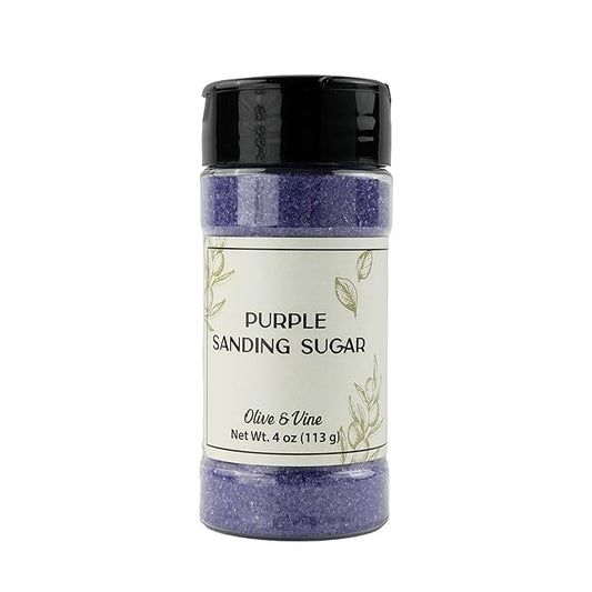 Olive & Vine Purple Sanding Sugar, Sweet Finish, For Baking & Decorating, Rich Tradition, Authentic Taste, For Global Recipes (4 Ounce)