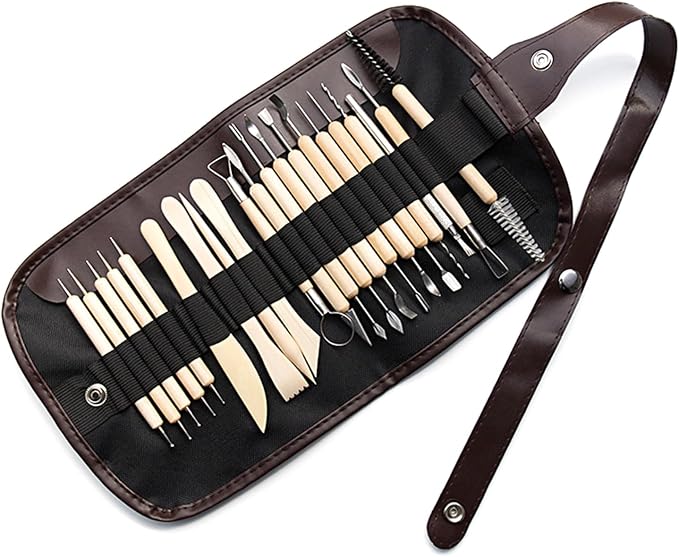 Mllepjdh 21 Pieces Fundamental Clay Tools Kit Clay Carving Modeling Tools Fondant Sculpting Shaping Tools For Beginner Kids Adult Clay Fondant Modeling Tools For Kids Teens Adults