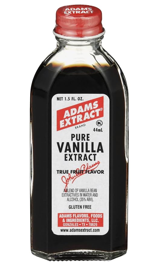 Adams Extract Pure Vanilla Extract, True Fruit Flavor, Gluten Free, 1.5 FL OZ Glass Bottle (Pack of 1)