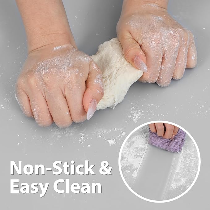 Super Kitchen Extra Large Multipurpose Silicone Nonstick Baking Mat, Pastry Mat, Heat Resistant Nonskid Table Mat, Countertop Protector, 23.4'' By 15.6''(Cool Gray)