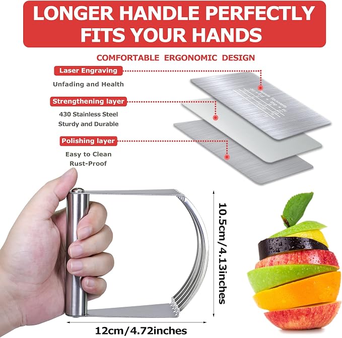 Pastry Cutter Dough Scraper Dough Cutter Scraper Tool Kitchen Pastry Blender,Stainless Steel Pastry Cutters Heavy Duty Dough Cutter for Kitchen Baking Tools,Comfortable and Dishwasher Safe (Black)