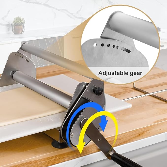Dough Sheeter Manual Dough Sheeter Machine Stainless Steel for Croissant Pizza Pastry Cookie