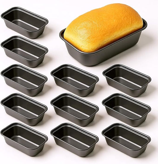 12 Pcs Mini Loaf Pan for Baking Bread, Non-Stick Carbon Steel Baking Bread Pan 6.1 x 3.3 x 2.1 Inches Small Banana Bread Tins for Oven Bake Small Rectangular Bread