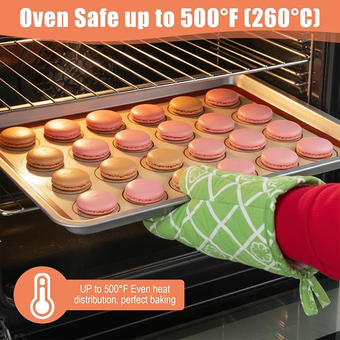 3Pcs Macaron Silicone Baking Mats 16.54 x 11.61Inch Macaron Baking Mat Non Stick Macarons Mat for Macarons, Cookie, Pastry, 1/2 Sheet Size