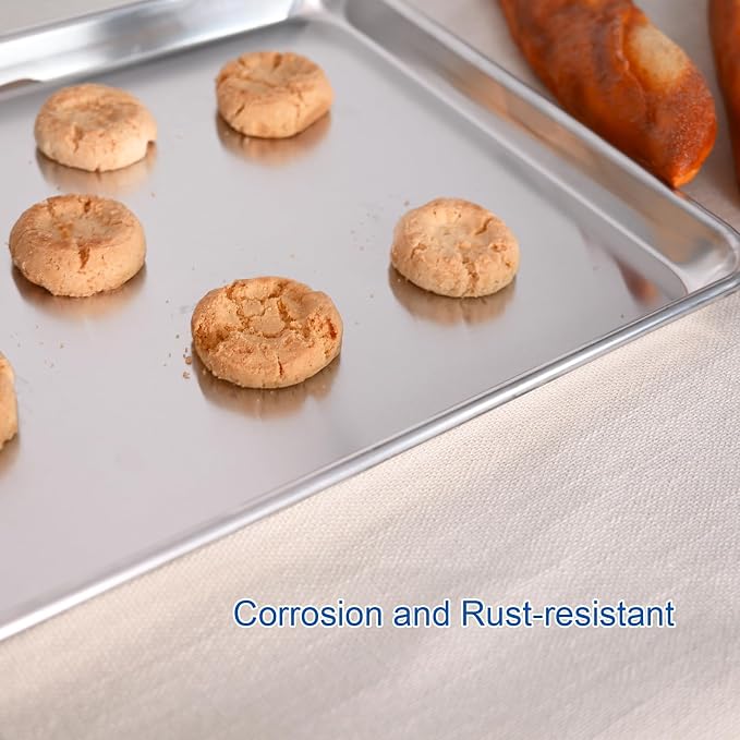 HARDURA Aluminum Baking Sheet Pan 18”L X 13”W X 1”H Cookie Sheet, 12Packs, For Oven in Bakery & Restaurant, Kitchen