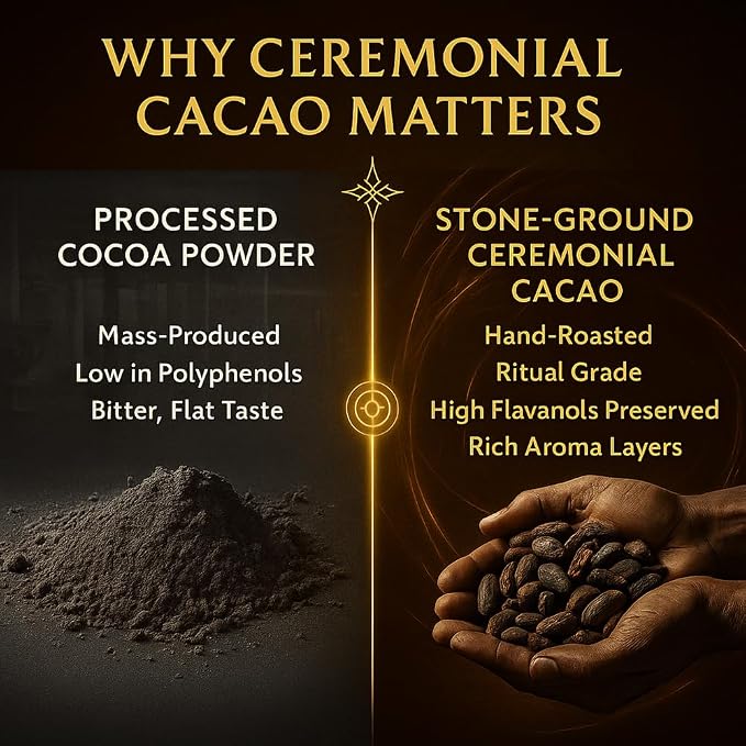 Maia Ceremonial Cacao, with Flavanol, Theobromine, Magnesium and Natural Flavonoids Blend, Improves Mental Clarity and Focus, 100% Organic Cocoa Powder, Unsweetened Cacoa Powder for Natural Energy & Mood Support (1)