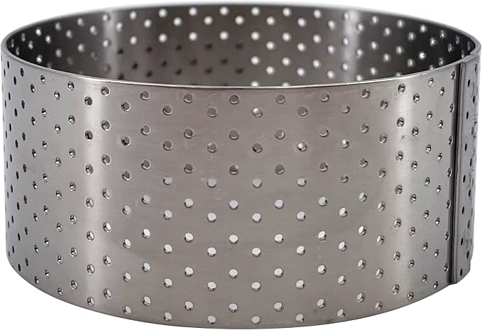 de Buyer Perforated Round Tart Ring - 3” Diameter, 1.4” Height - Perfect for Baking Beautifully Crisp Tarts - Easy to Use & Clean - Made in France