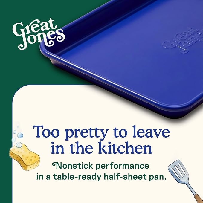 Great Jones Holy Sheet Pan (Blueberry) | Nonstick, Half-Sheet Pan | Aluminized Steel, 18.5" x 13.5" | for Baking, Roasting, & Broiling | Premium Bakeware with Even Heat Distribution | Dishwasher-Safe