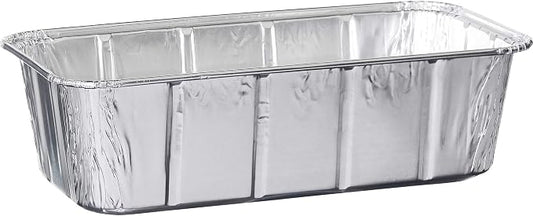 PLASTICPRO [2 Lb 25 Pack Disposable Loaf Pans Aluminum Tin Foil Meal Prep Bakeware - Cookware Perfect for Baking Cakes, Bread, Meatloaf, Lasagna 2 Pound 8.5'' X 4.5'' X 2.25''