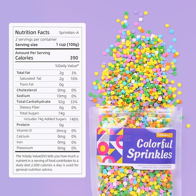 Easter Sprinkles for Cake Decorating Edible Rainbow Confetti Yellow Green Blue Pastel Sprinkles Mix 7 ounce for Cookies Chocolate Ice Cream Cupcake Topper
