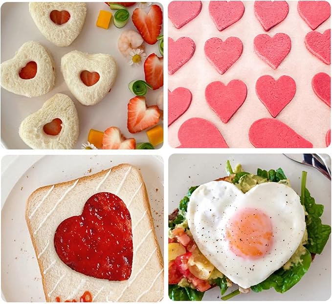 Heart Cookie Cutter Set of 5 - Stainless Steel Baking Molds for Valentines Day, Christmas, Birthdays | Dishwasher Safe Cookie Tools for Bakers