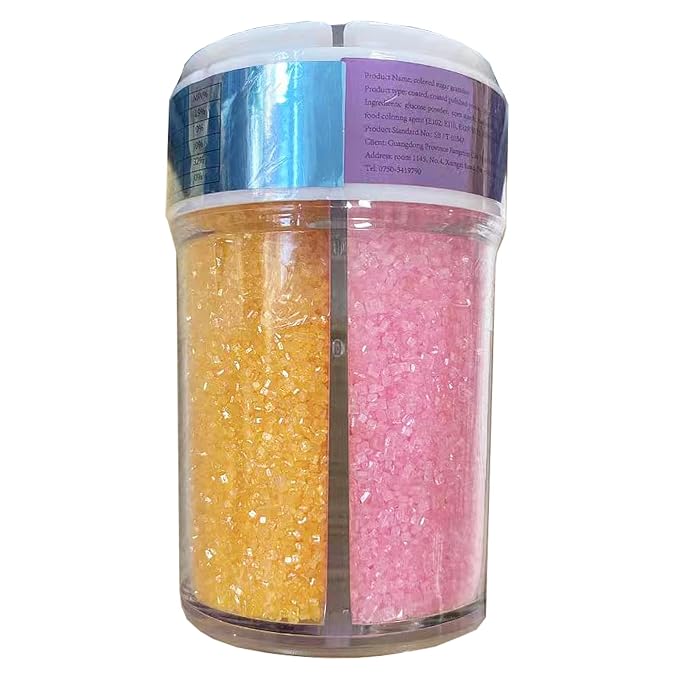 Sentovac 4-Colors Sanding Sugar for Baking Edible Sparkling Coarse Sugar Crystals Sprinkles for Baking Cake Cookie Cupcake Topper Ice Cream Decoration Supplies（Purple Yellow Green Pink）