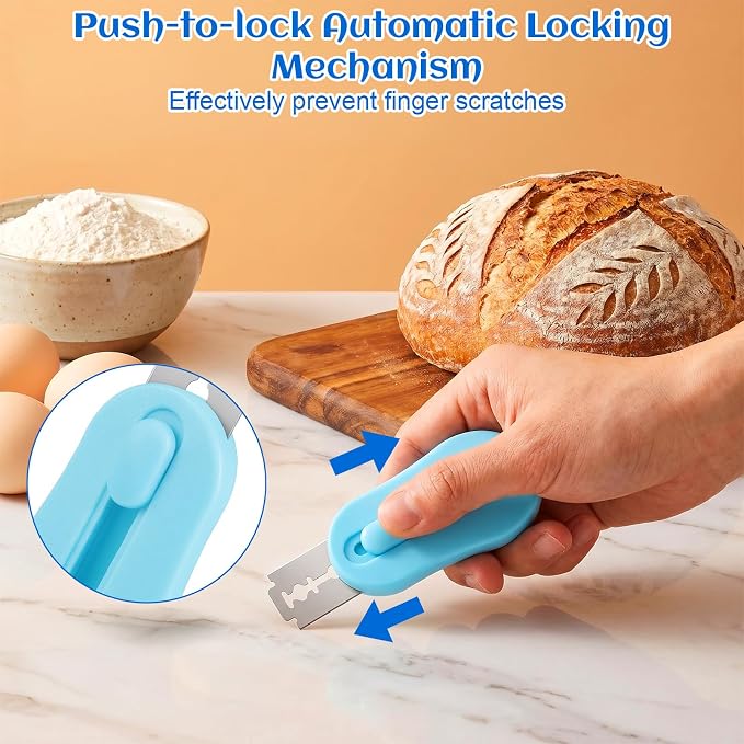 Dough Scoring Tool Bread Lame Sourdough Scoring Tool 6 Razor Blade | Extractable & Magnetic Bread Lame Upgraded Sourdough Knife for Homemade Baking Includes