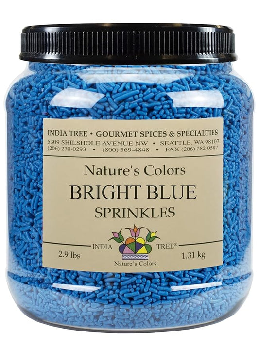 India Tree Nature's Colors Bright Blue Sprinkles - 2.9 lb Bulk | Natural, Vegan, Non-GMO, Top 9 Allergen-Free