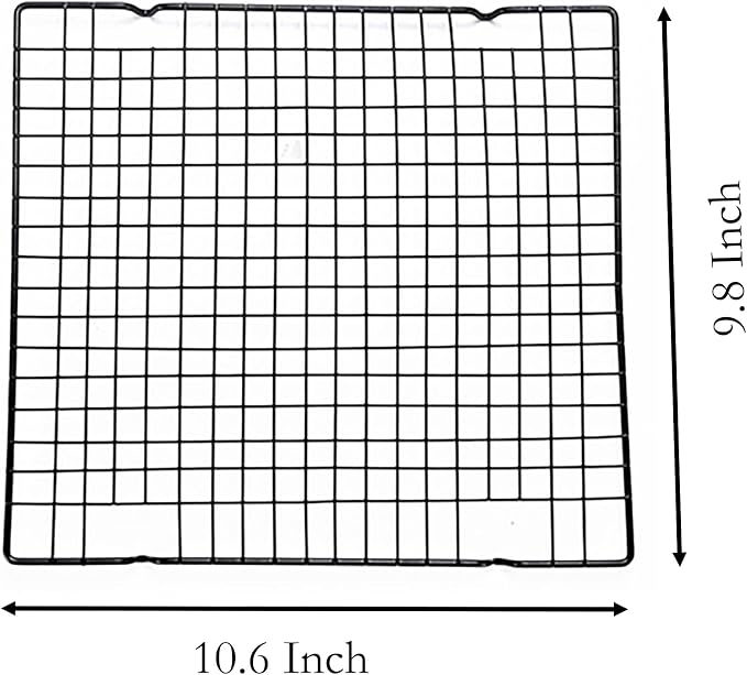 Line Roasting Cooling Racks, 2 Pcs 10.6 Inch x 9.8 Inch High Strength Stainless Steel Grill Racks for Baking and Cooling of Barbeque in Oven, Party, Dinning and Outdoors (2)