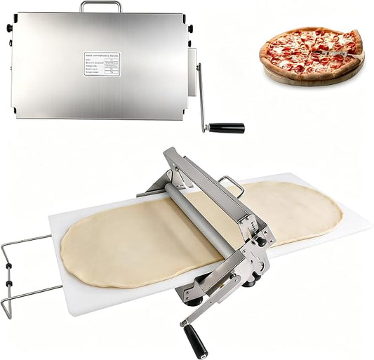 40.9''x15.5" Manual Dough Sheeter with Stainless Steel Roller Foldable Design, Adjustable Thickness Dough Roller Machine for Croissants, Pizza, Pastry, Pie Crust and Baking