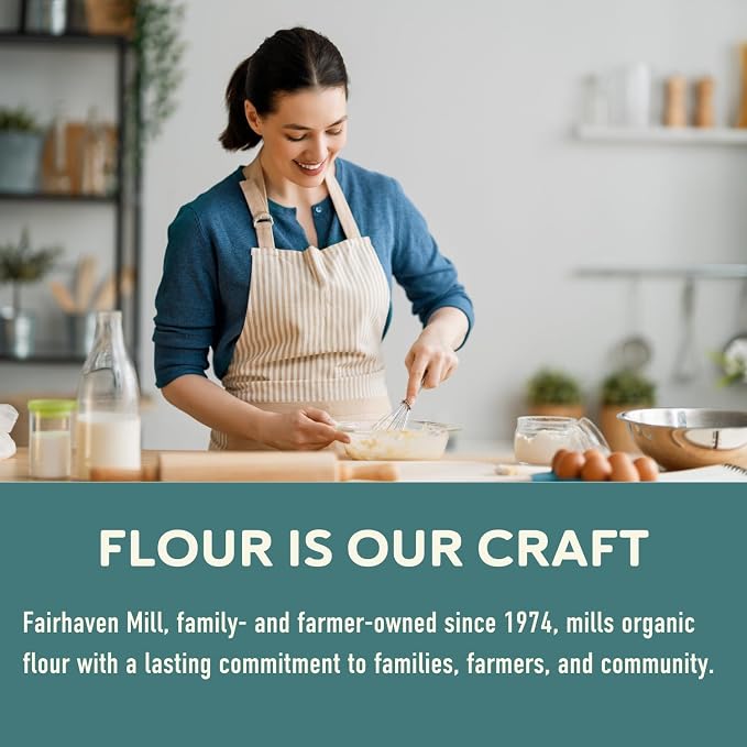 Fairhaven Mill Organic Grain Pastry Flour, 5 lbs Bag | USDA Certified Organic, Non-GMO, Low Protein for Pastry Applications, USA Grown and Milled