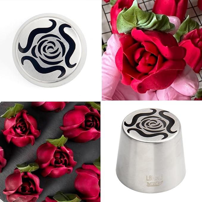 Extra Large Stainless Steel Russian Piping Tips, Floral Icing Nozzles for Cake Decorating, Pastry Cupcake Frosting & Flower Decoration, Baking Cake Decorating Supplies Kitchen Gadgets XL56