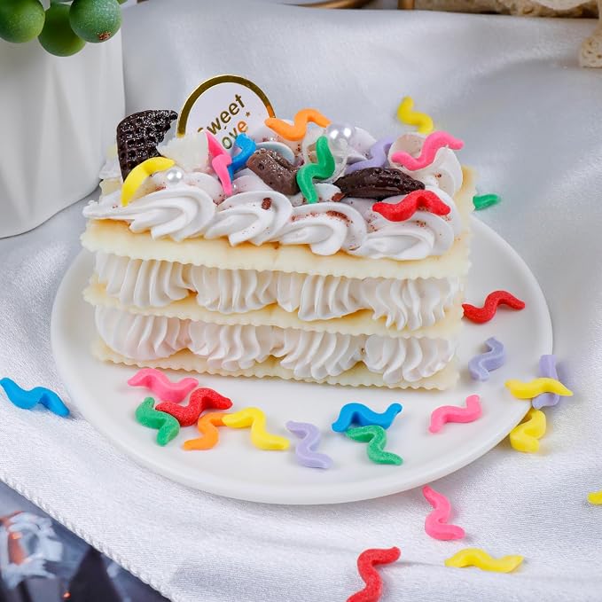 Rainbow Sprinkles for Baking, Edible Ribbons Sprinkles, Birthday Sprinkles for Cake decorating Cookies, Ice Cream and Macaron Toppings