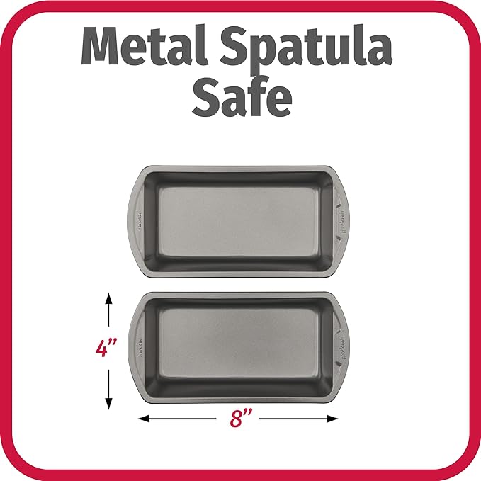 GoodCook Nonstick Loaf Pan 8 x 4-Inch Heavy-Duty Steel Bakeware with Easy-Clean Non-Stick Coating,Oven & Dishwasher Safe Pan for Meatloaf Breads Lasagnas Casseroles & More,Set of 2,Gray,(Pack of 12)