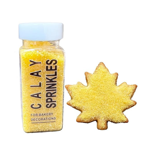 Yellow Sprinkles for Baking, Yellow Sanding Sugar Crystals, 4.23 ounces Edible Sparkling Coarse Sugar Sprinkles for Cake Decorating, Cupcake Topper, Cookie Toppings, Wedding Birthday Christmas Supplies
