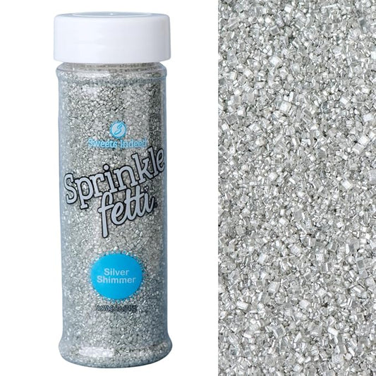 Sweets Indeed Silver Decorating Sugar – Metallic Silver Sanding Sugar Crystals for Baking & Decorating Cupcakes, Cookies, Cakes & Desserts – Wedding, Holiday & Party Topping – 5.11 ounces